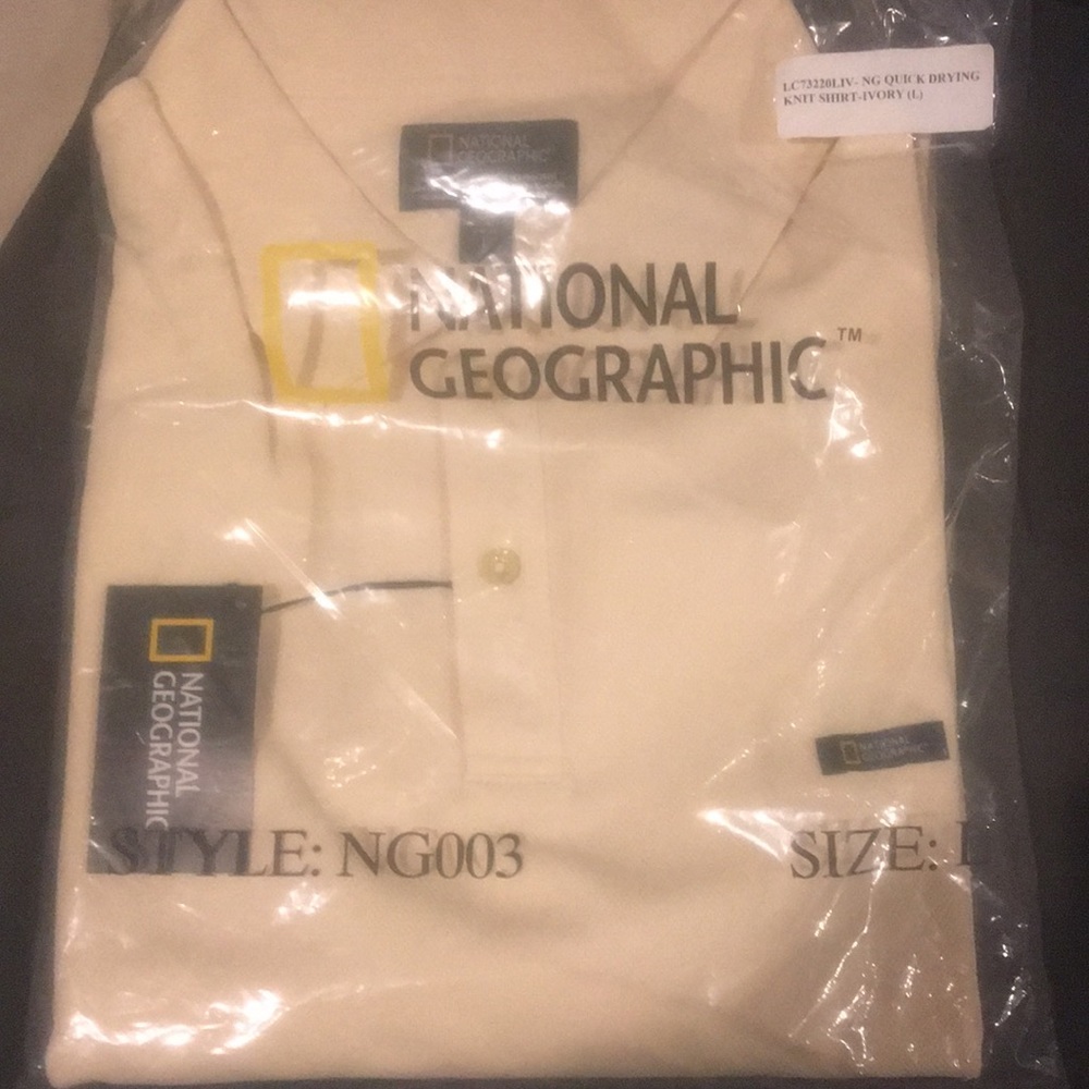 National Geographic Ivory Men’s Polo Shirt Large